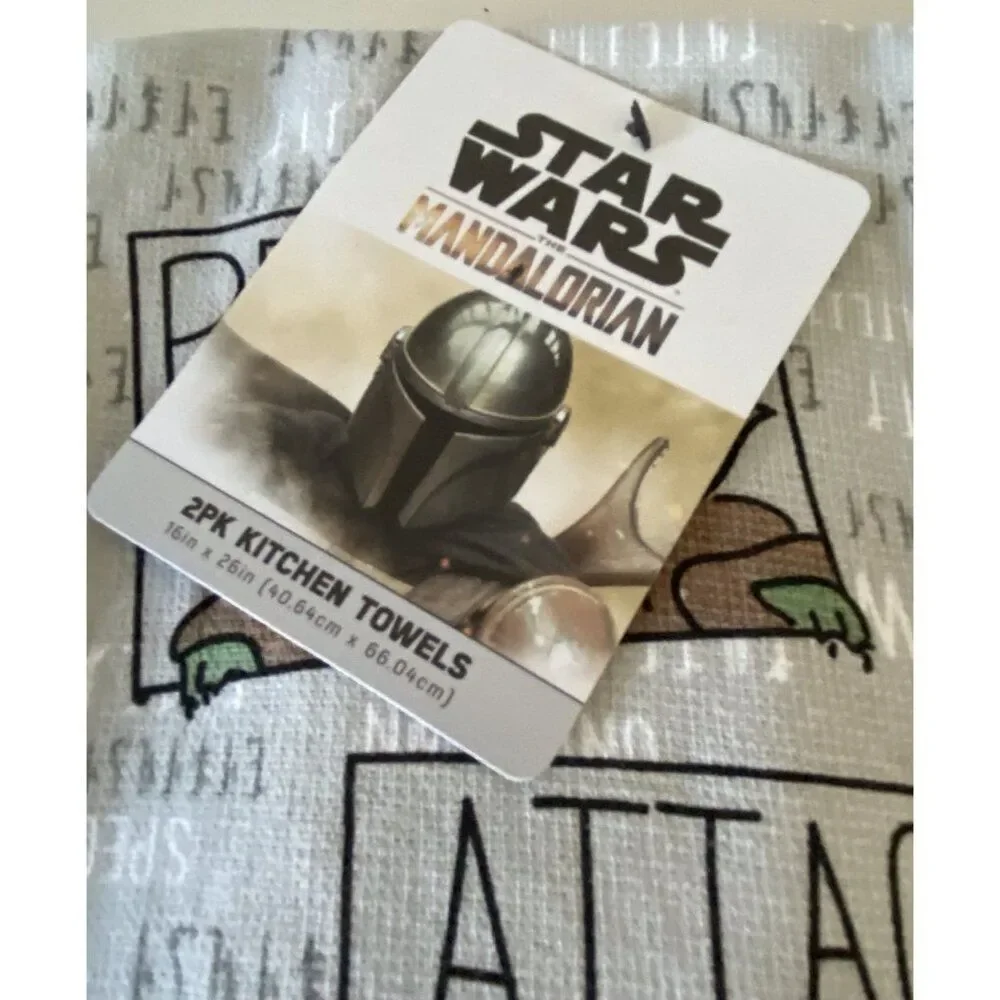 2 Pack Star Wars The Mandalorian Grogu Snack Attack Kitchen Towels Baby Yoda NEW
